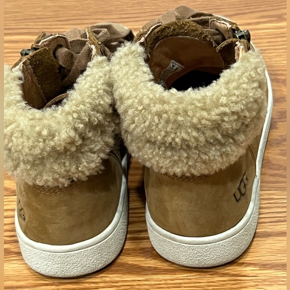 UGG Olive 1019716 Chestnut Leather High Top Lace Up Sneaker Shoes Womens Size 7 - Picture 5 of 11